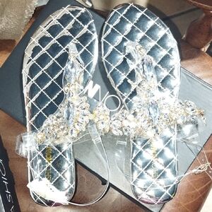 Fashion Nova Crystal Embellished Sandals